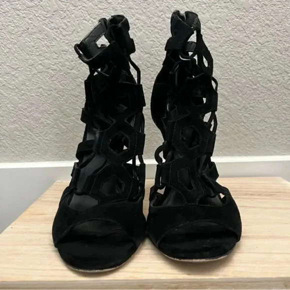 Rebecca Minkoff Black Roxie Caged Stiletto Heels 7 - Picture 6 of 9